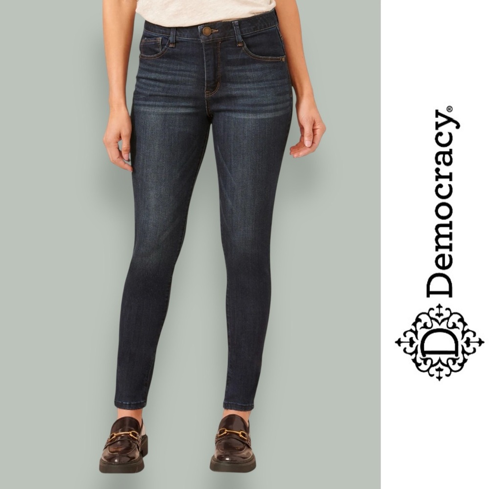Democracy Deep‎ Indigo Luxe High Rise "Ab"Ankle Skinny Jeans, Size 10, MSRP $88